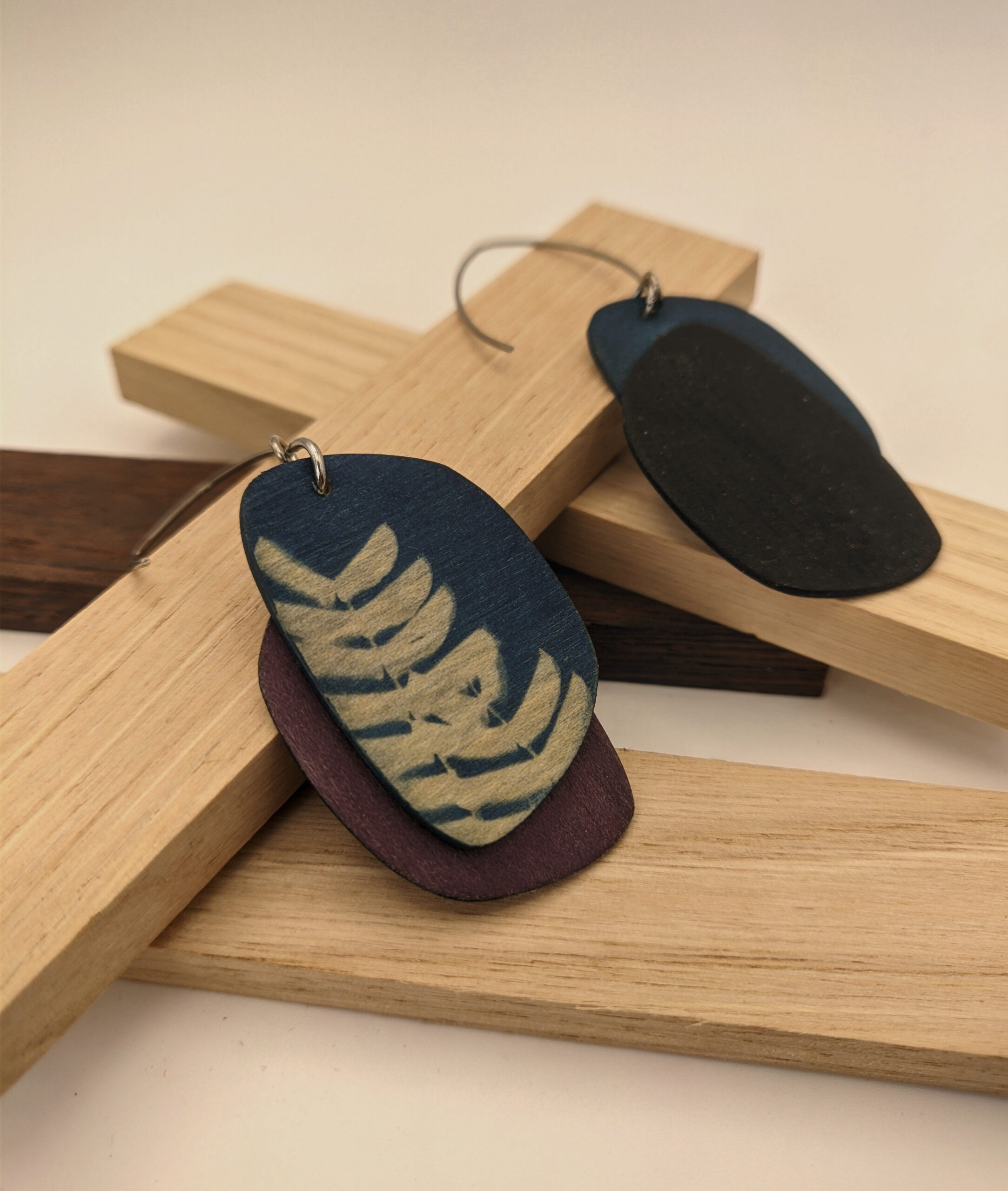 boucles d'oreilles cyanotype – Image 2