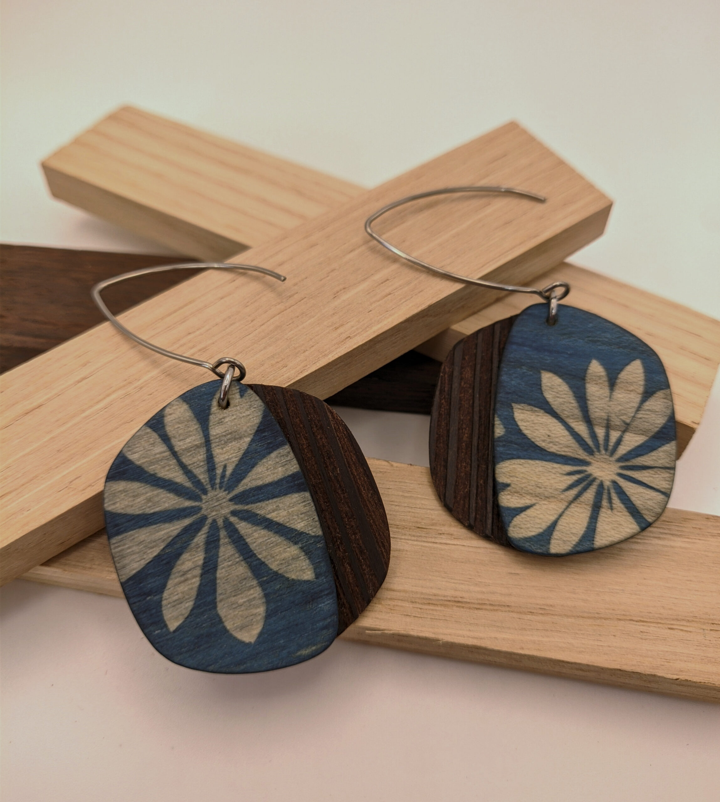 boucles d'oreilles cyanotype – Image 4