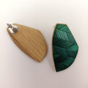 Boucles d&rsquo;oreilles marqueterie de paille de seigle