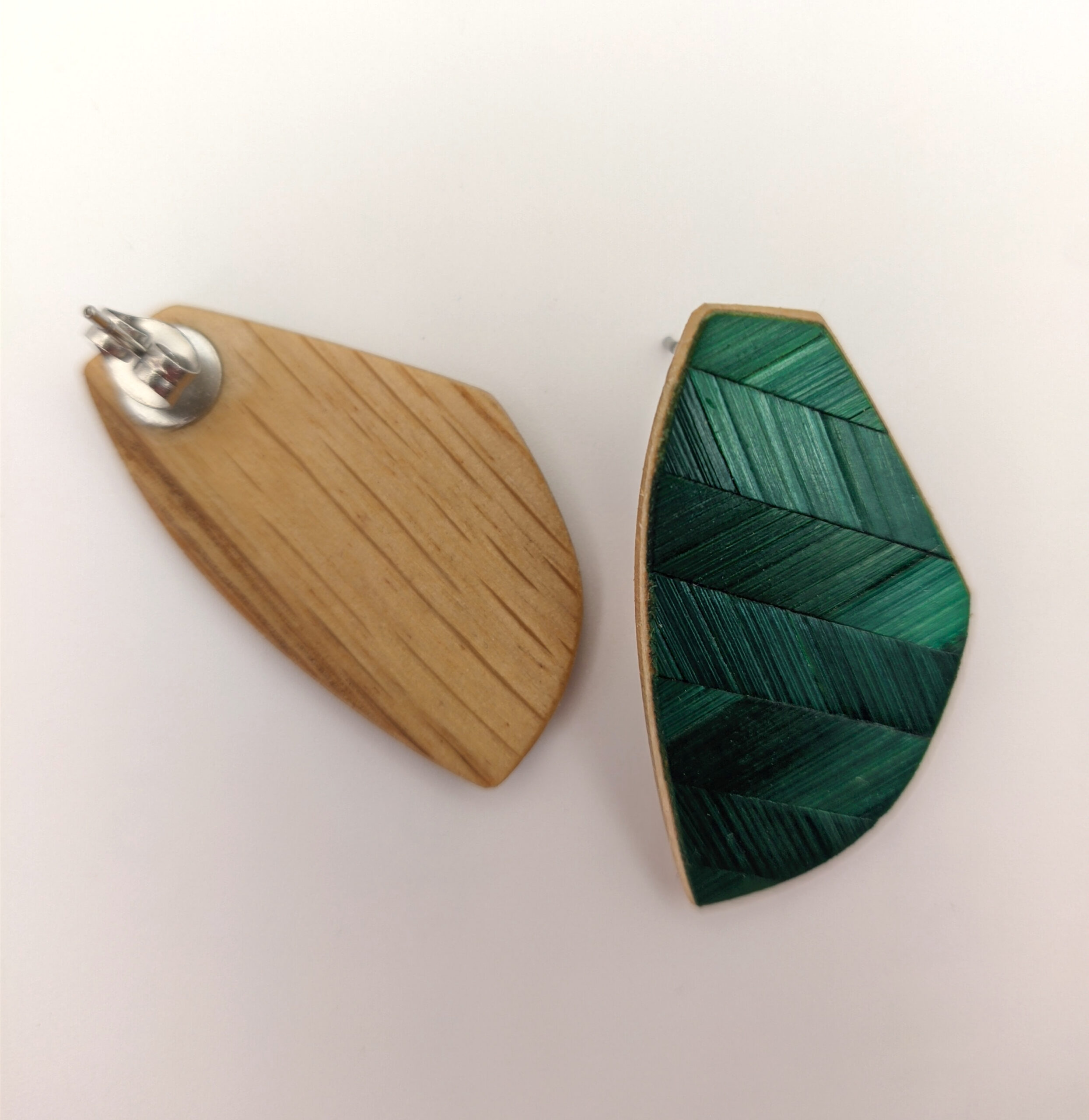 Boucles d'oreilles marqueterie de paille de seigle – Image 2