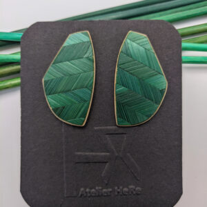 Boucles d&rsquo;oreilles marqueterie de paille de seigle
