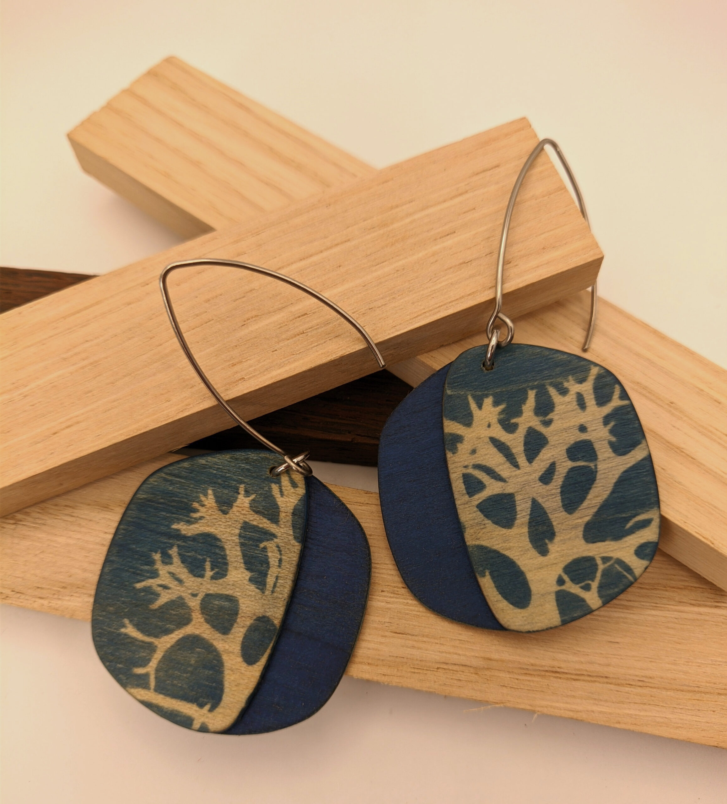 boucles d'oreilles cyanotype – Image 2