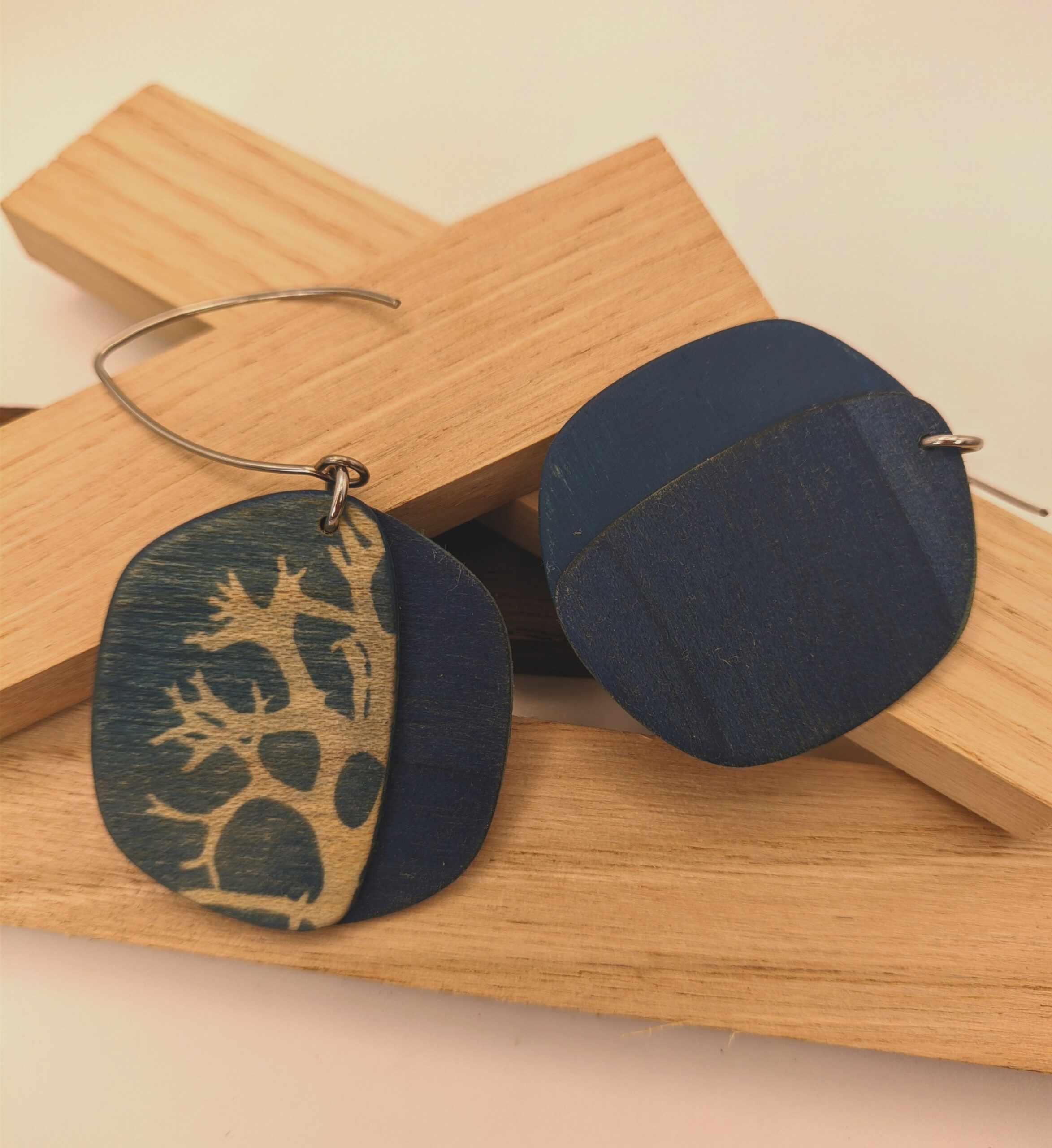 boucles d'oreilles cyanotype – Image 3
