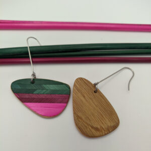 Boucles d&rsquo;oreilles marqueterie de paille de seigle