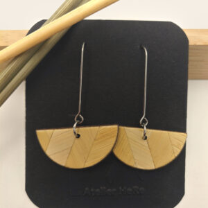 Boucles d&rsquo;oreilles marqueterie de paille de seigle