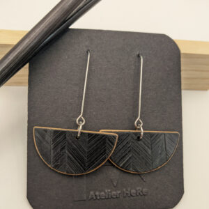 Boucles d&rsquo;oreilles marqueterie de paille de seigle