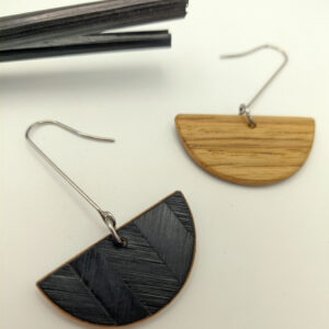 Boucles d&rsquo;oreilles marqueterie de paille de seigle