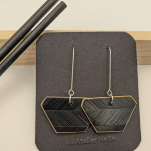 Boucles d&rsquo;oreilles marqueterie de paille de seigle