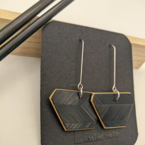 Boucles d&rsquo;oreilles marqueterie de paille de seigle