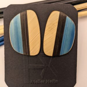 Boucles d&rsquo;oreilles marqueterie de paille de seigle