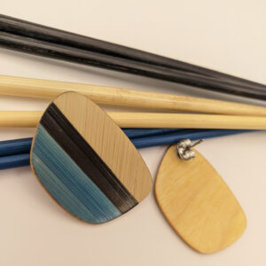 Boucles d&rsquo;oreilles marqueterie de paille de seigle